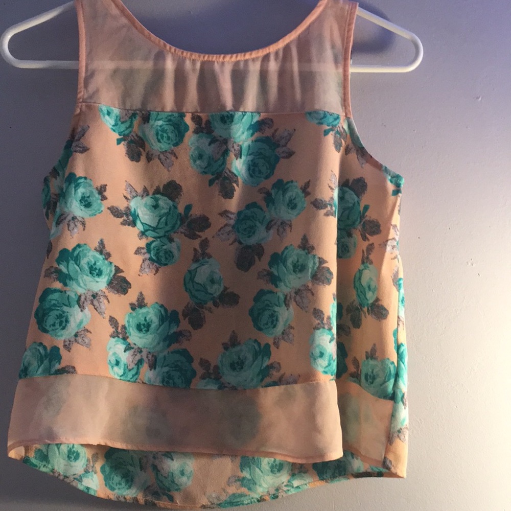 pink floral tank top